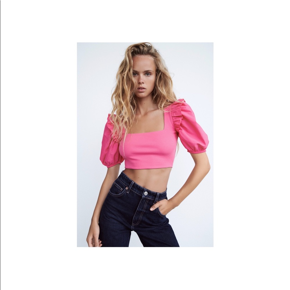 Zara Rib Ballon Top 🏷